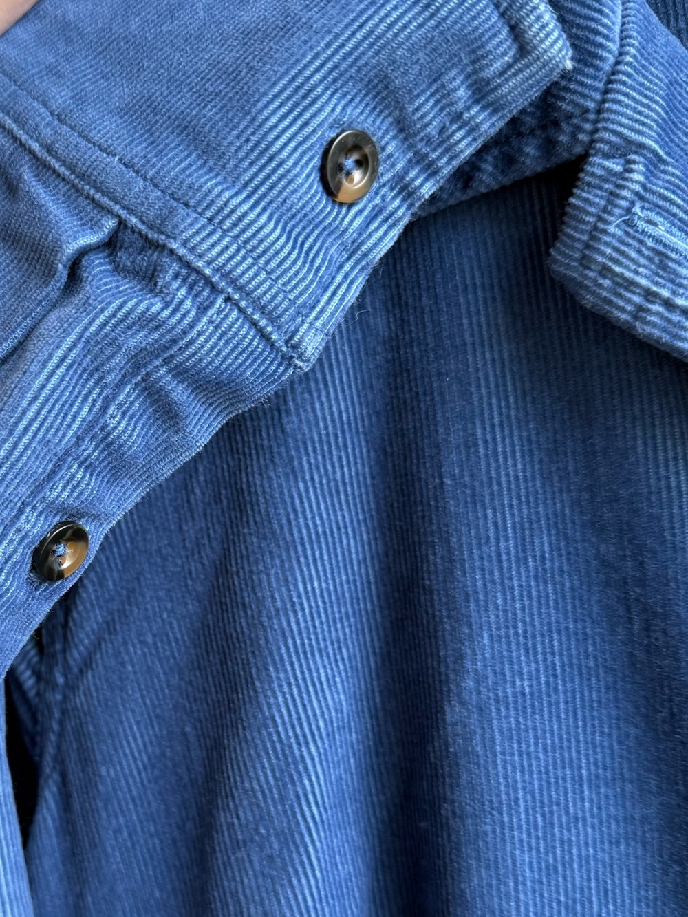 Boden Flora Cord Midi Shirt Dress Blue Office Button Front Classic size 10R - Picture 7 of 12